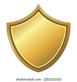 isolated vector clip art of golden shield as icon and background