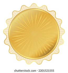 isolated vector clip art of golden seal for document as icon or background