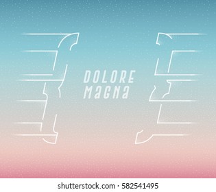 Isolated Vector Clipart of Brackets Sign on a Bright Empty Blue and Pink Gradient Background