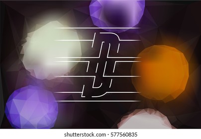 Isolated Vector Clipart of D Letter on a Night Lights Style Triangles Pattern Background 