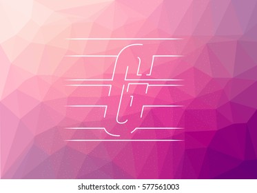 Isolated Vector Clipart of G Letter on a Pink and Magenta Triangles Pattern Background