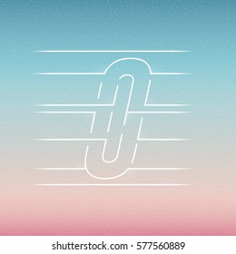 Isolated Vector Clipart of O Letter on a Bright Empty Blue and Pink Gradient Background