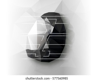 Isolated Vector Clipart of Z Letter on a Burn Out Background with a Black Diamond 