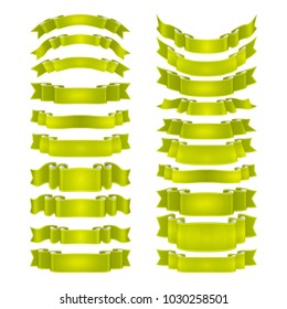 isolated vector colored satin ribbons set