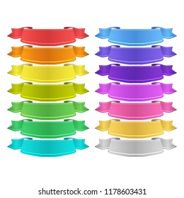 isolated vector colored satin ribbons set