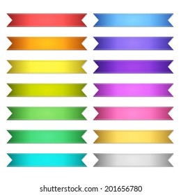 isolated vector colored satin ribbons set