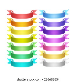 isolated vector colored satin ribbons set