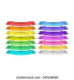isolated vector colored satin ribbons set
