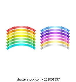 isolated vector colored satin ribbons set