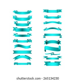 isolated vector colored satin ribbons set