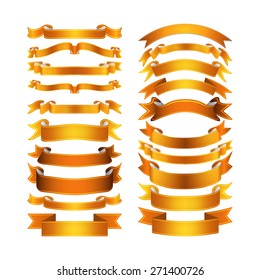 isolated vector colored satin ribbons set