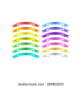isolated vector colored satin ribbons set