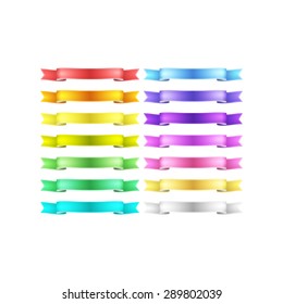 isolated vector colored satin ribbons set