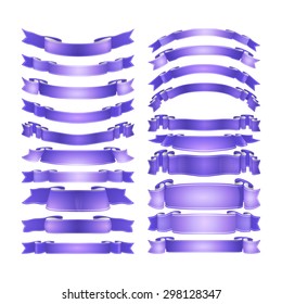 isolated vector colored satin ribbons set