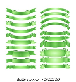isolated vector colored satin ribbons set