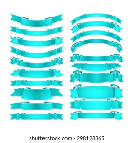 isolated vector colored satin ribbons set