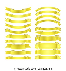 isolated vector colored satin ribbons set
