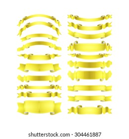 isolated vector colored satin ribbons set