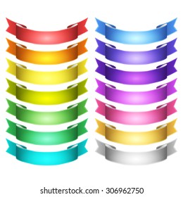 isolated vector colored satin ribbons set