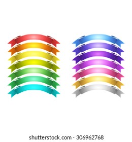 isolated vector colored satin ribbons set