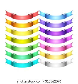 isolated vector colored satin ribbons set
