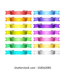 isolated vector colored satin ribbons set