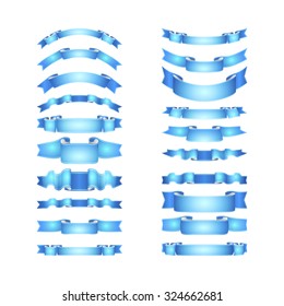 isolated vector colored satin ribbons set