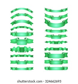 isolated vector colored satin ribbons set