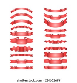 isolated vector colored satin ribbons set