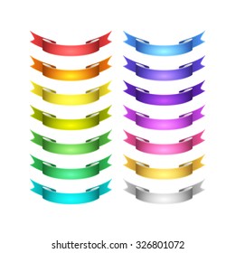 isolated vector colored satin ribbons set