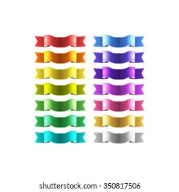 isolated vector colored satin ribbons set