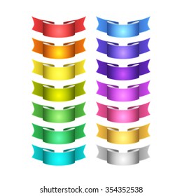 isolated vector colored satin ribbons set