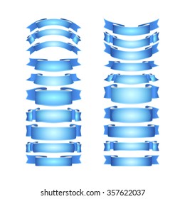 isolated vector colored satin ribbons set
