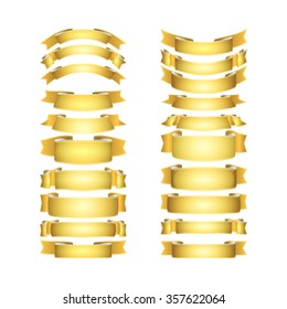 isolated vector colored satin ribbons set