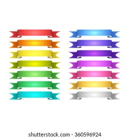 isolated vector colored satin ribbons set