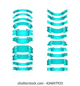 isolated vector colored satin ribbons set