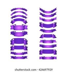 isolated vector colored satin ribbons set