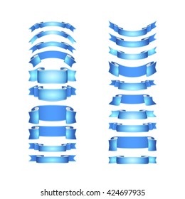 isolated vector colored satin ribbons set