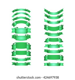 isolated vector colored satin ribbons set