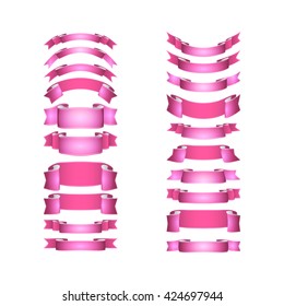 isolated vector colored satin ribbons set