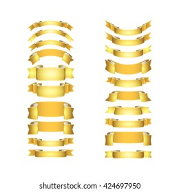 isolated vector colored satin ribbons set