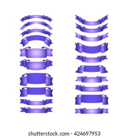 isolated vector colored satin ribbons set