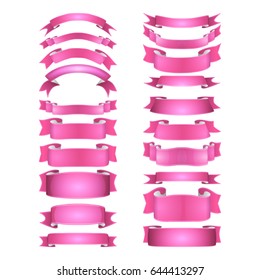 isolated vector colored satin ribbons set - purple