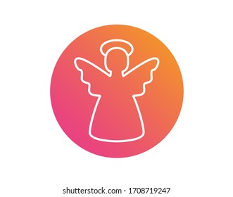 Isolated Vector colorful gradient Christmas angel flat icon