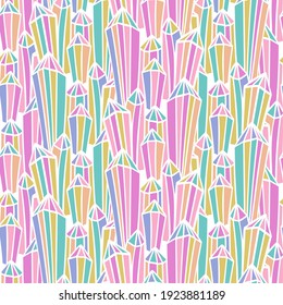 Isolated vector colorful illustration design of lined talisman polygon crystal in pastel pink tones. the design is perfect for stickers, badges, logos, coloring, textile