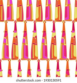 Isolación vectorial colorido de diseño conjunto de botellas de bebidas forradas en amarillo brillante y rosa. El diseño es perfecto para textiles, fondos, papel de envoltura, papel pintado