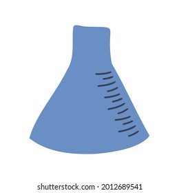 Isolated vector colorful illustration design of measuring glass in blue tone. The design is perfect for decorations, textiles, stickers, stationary, advertisements