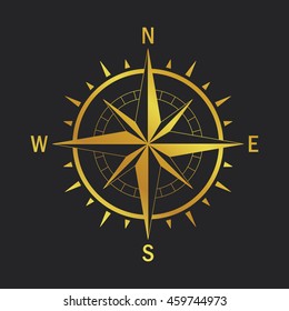 Isolated vector compass. Vector geo mark Wind Rose. 