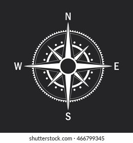 Isolated vector compass. Vector geo mark Wind Rose. 