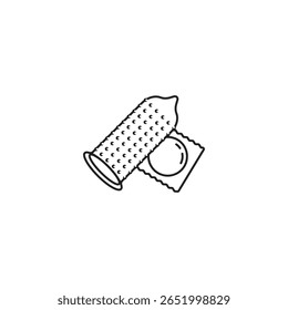 Isolierte Vektorkondom Symbol Symbol Liebe Zeichen Safe Sex